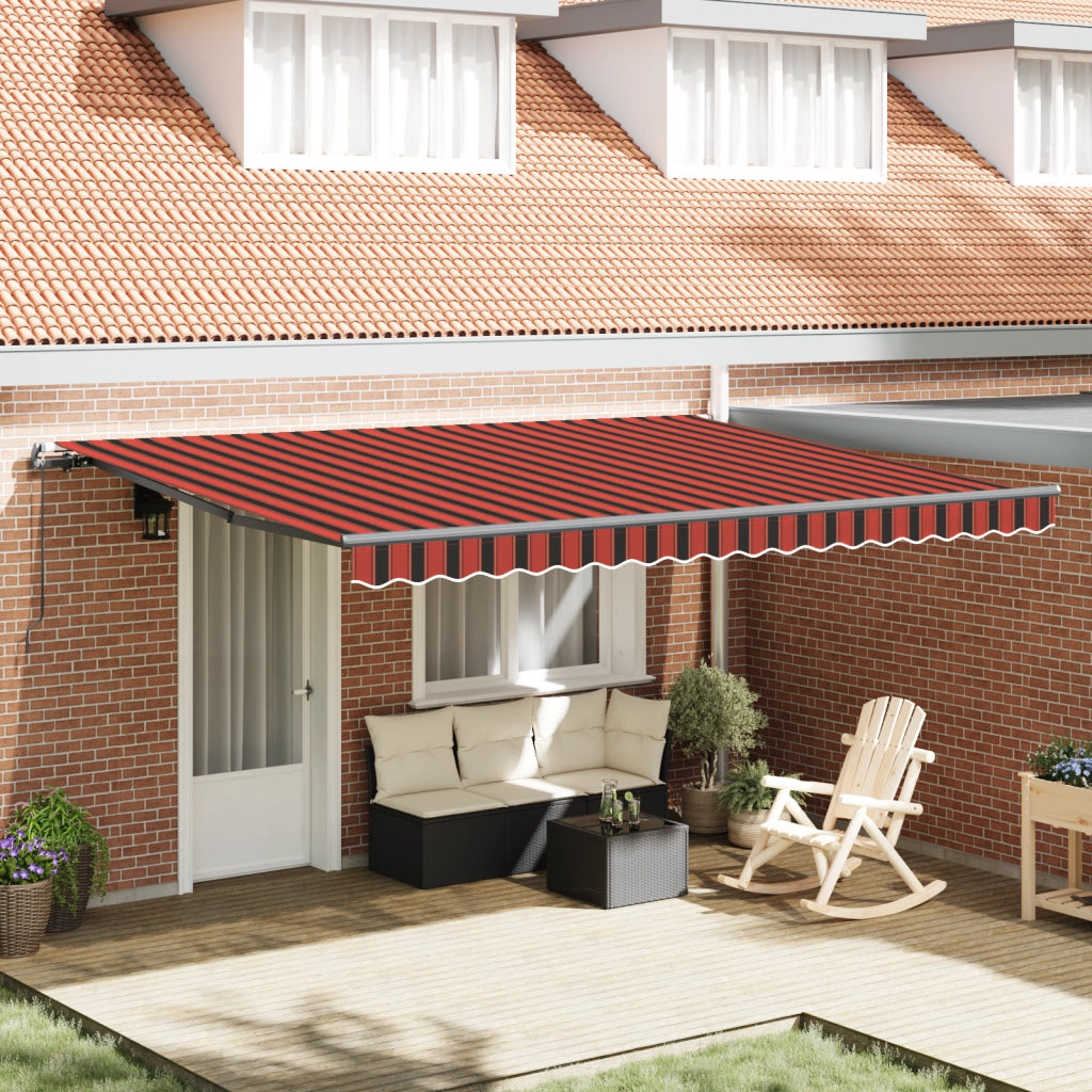 Tenda Retrattile Manuale Arancione e Marrone 450x300 cm