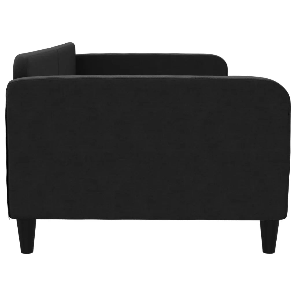Letto da Giorno Nero 100x200 cm in Tessuto