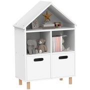 Libreria per bambini ¨C zephmum ¨C 3 ripiani, 2 cassetti, forma casa, 64x30x89 cm, bianco