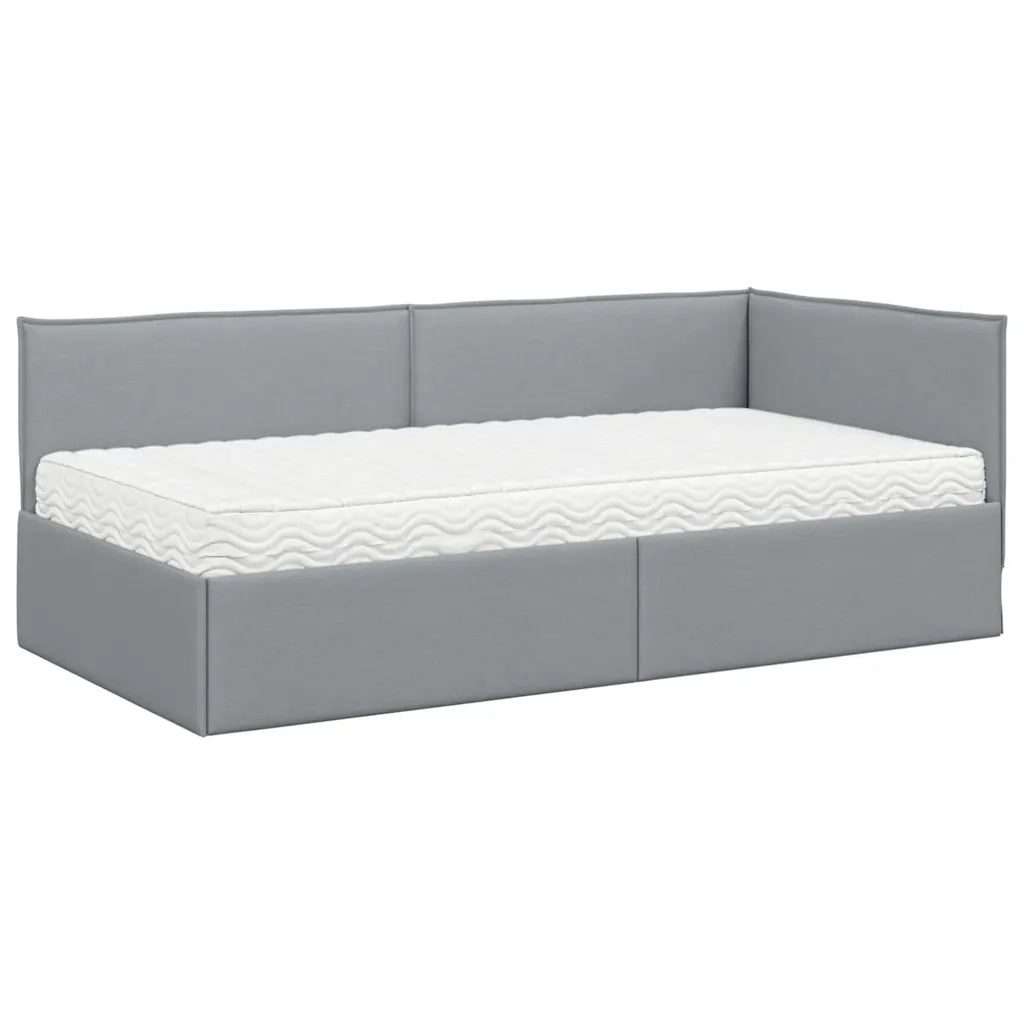 Struttura Letto Angolare con Materasso 2 pcs Grigio chiaro 3394005