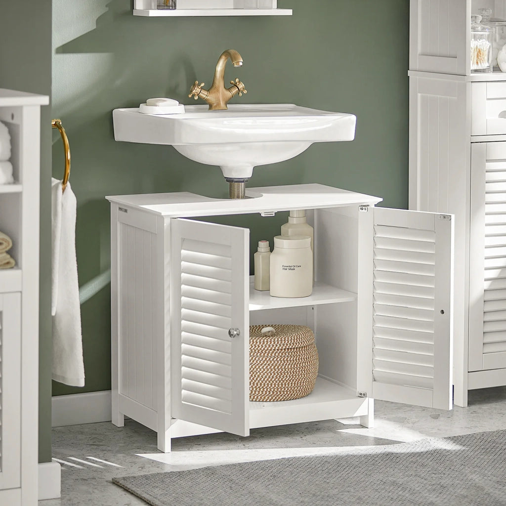 Mobiletto Bagno Cassettiera Bagno Armadietto Bagno Mobile Sottolavabo per Bagno Bianco FRG237-W