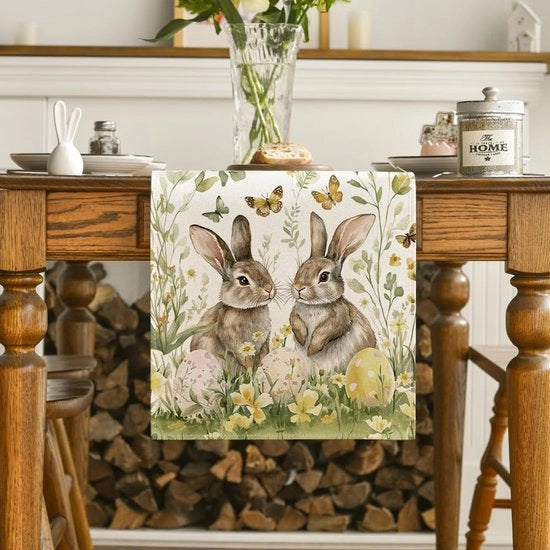 Telaio a forma di coniglio con fiori 40 x 240 cm