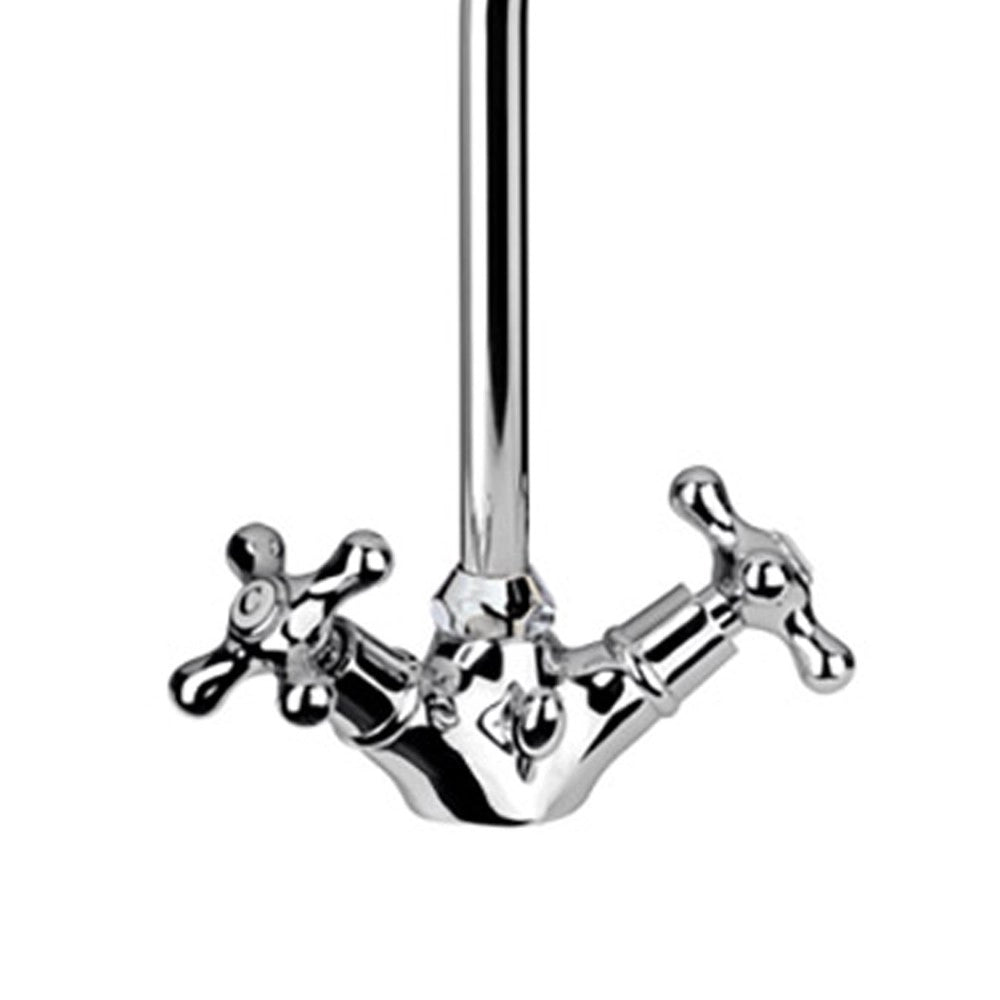 Rubinetto lavabo bianco serie liberty con canna alta