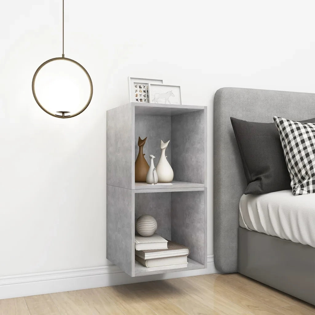 Armadietti a Muro 2 pz Grigio Cemento 37x37x37 cm in Truciolato cod mxl 59525