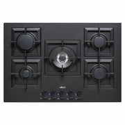 Piani cottura da incasso elleci Plano 75 TCC 5 fuochi Granitek 40 Nero PGSP75140CS