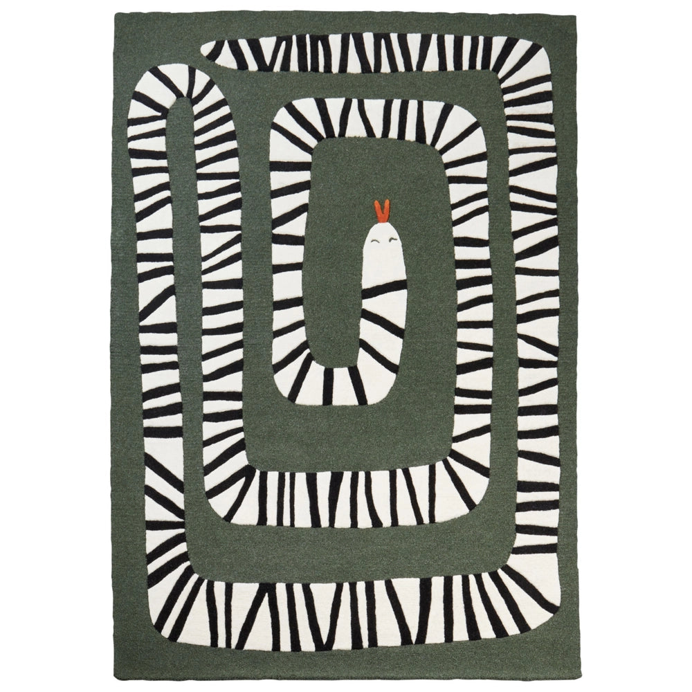 Tappeto d'area in lana verde 160 x 230 cm Tappeto d'accento di forma rettangolare
