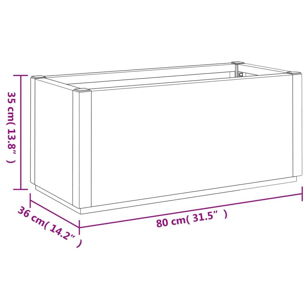 Fioriera da Giardino Bianca 80x36x35 cm in PP 368776