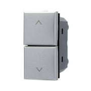 Trade Shop - Pulsante Doppio Saliscendi 1p+1p Silver Compatibile Con Bticino Axolute -