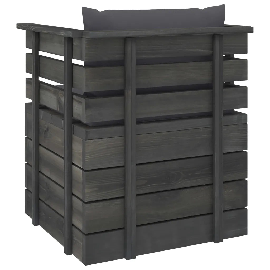 Poltrona da Giardino con Cuscini in Legno di Pino cod mxl 72351