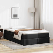 Letto con contenitore e materasso Nero 120 x 190 cm