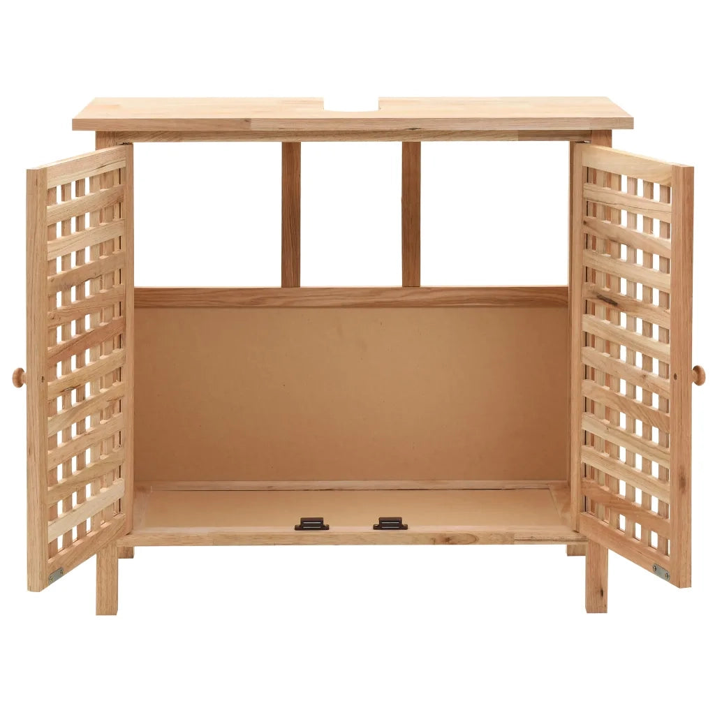 Mobiletto per Lavello con Specchio in Legno Massello di Noce  cod mxl 31352