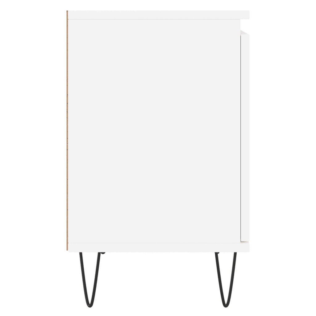 Set di 2 Comodini | Armadio da Notte | Mobiletto da notte Bianchi 40x30x50 cm in Legno Multistrato