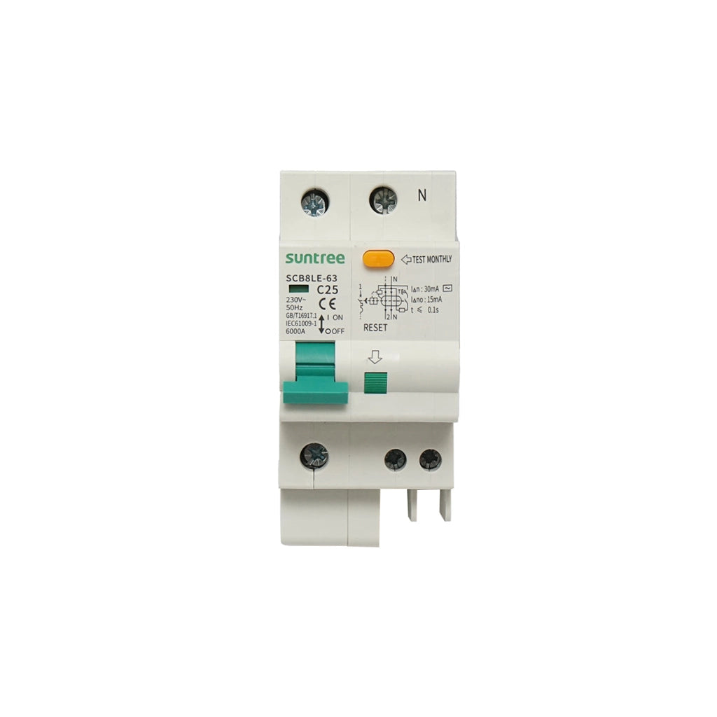 Sicurezza differenziale 1P+N, 25A, 30mA Suntree