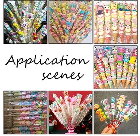 Pacco di 500 sacchetti di plastica trasparente per alimenti da 8 x 25 cm, sacchetti di cellofan a forma di pacchetto per piccoli oggetti, sacchetti di regalo per feste, sacchetti fai da te