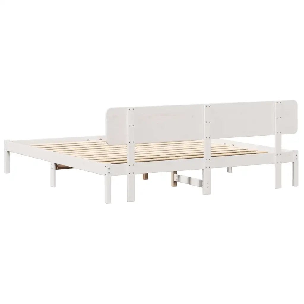 Struttura del letto Bianco 180 x 200 cm Pino massello 872096