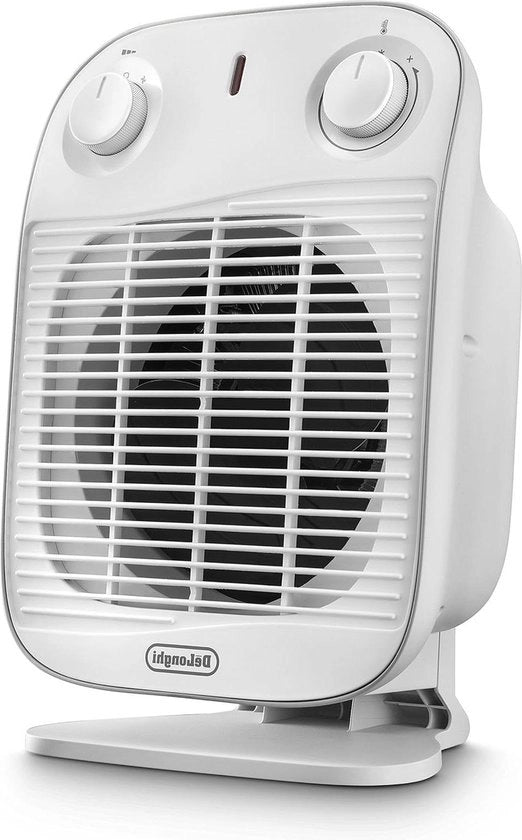 Ventilatore a riscaldamento silenzioso e leggero con 2 impostazioni - Ventilazione estiva - Protezione da gocce - Maniglia - Prevenzione di incidenti - Protezione contro il gelo - Bianco