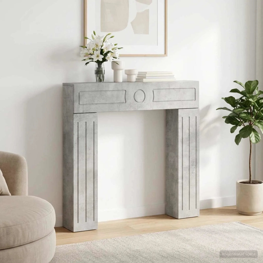 Cornice per camino Grigio Cemento 102 x 18 x 100,5 cm 8006609