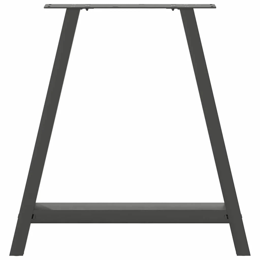 Set di 2 gambe per tavolo da pranzo a forma di A 80 x 72-73 cm con piedini regolabili design moderno acciaio antracite 02_0057134