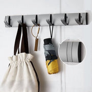 Capocassettina da parete, porta a muro oscillante, capocassettina con grucce estensibili, grucce per abbigliamento in alluminio, gruccia per ingresso, bagno, cappello, asciugamano - grigio-6 grucce