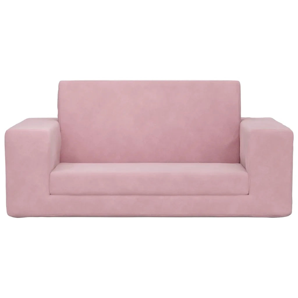 Divano letto | Sof¨¤ letto | Letto singolo per Bambini a 2 Posti Rosa in Morbido Peluche