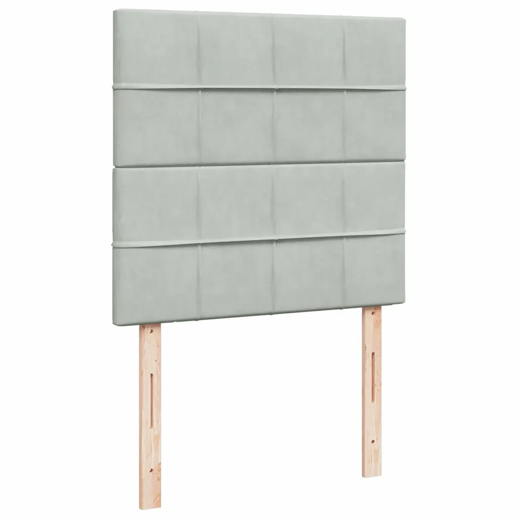 Giroletto a Molle con Materasso Grigio Chiaro 90x200 cm Velluto
