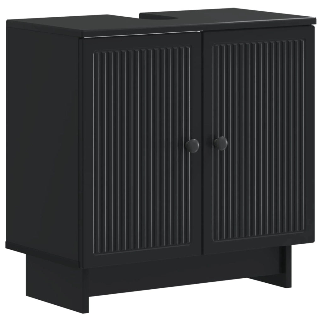 Set di armadietti da bagno in 3 pezzi EDE Nero 3417415