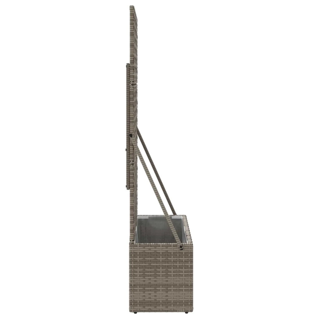 Vaso da Giardino con Trellis Grigio 70 x 30 x 135 cm polyrattan 42026883