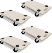 Roller in legno con ruote - Maniglia fino a 200 kg - Antiscivolo - Dimensioni: 11 x 58 x 30 cm - Cane da mobilio naturale