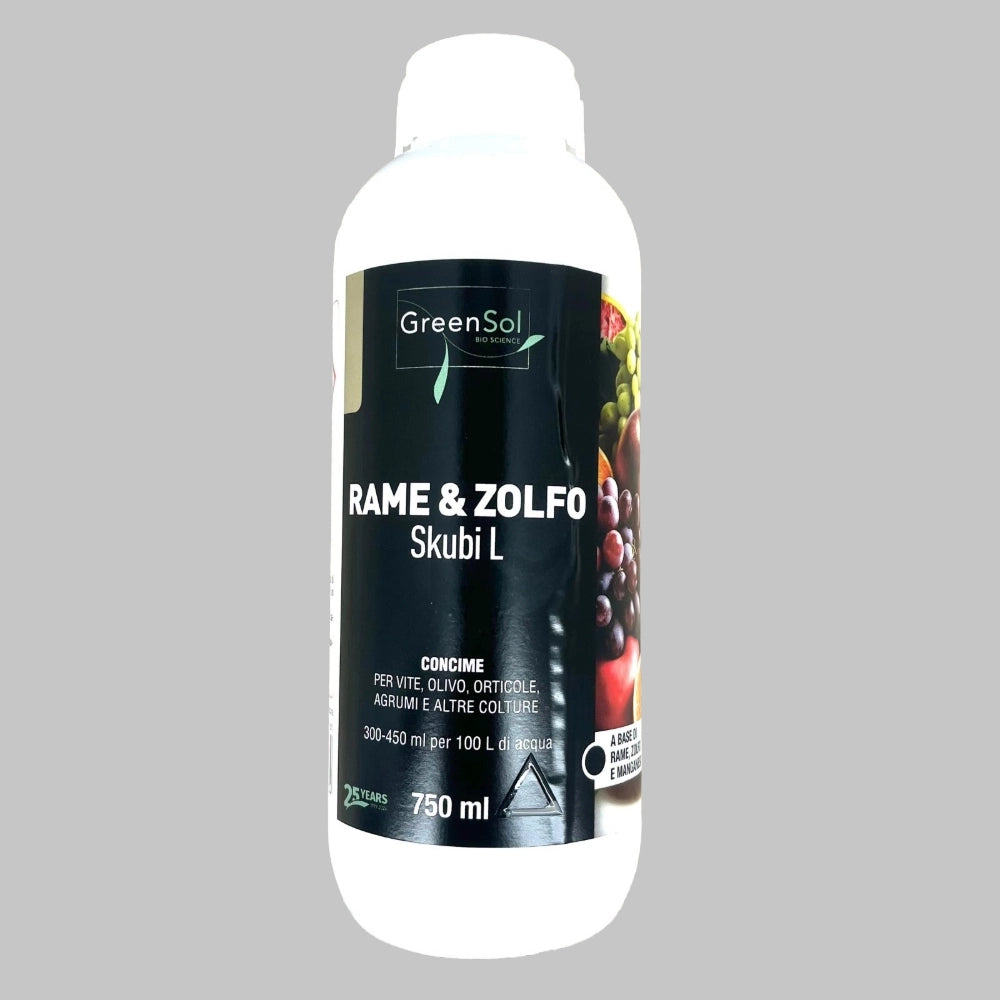 SKUBI-L Concime liquido RAME ZOLFO fungicida per frutti 1 KG GREEN biologico