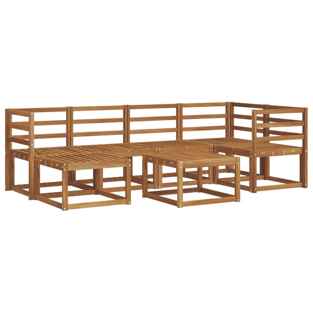 Set di divani da esterno Naturale Legno di Acacia Massello