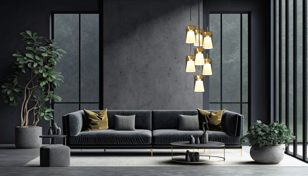 ICONIC-G BR Sospensione 1 luce struttura in metallo bronzo con vetro bronzo attacco E27 diametro 20cm senza base