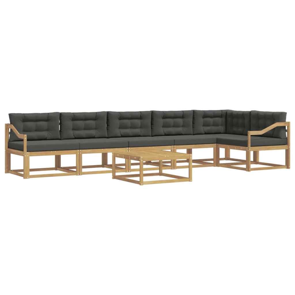 Set di divani da esterno 7 pz Bianco e Antracite Poliestere 3386566