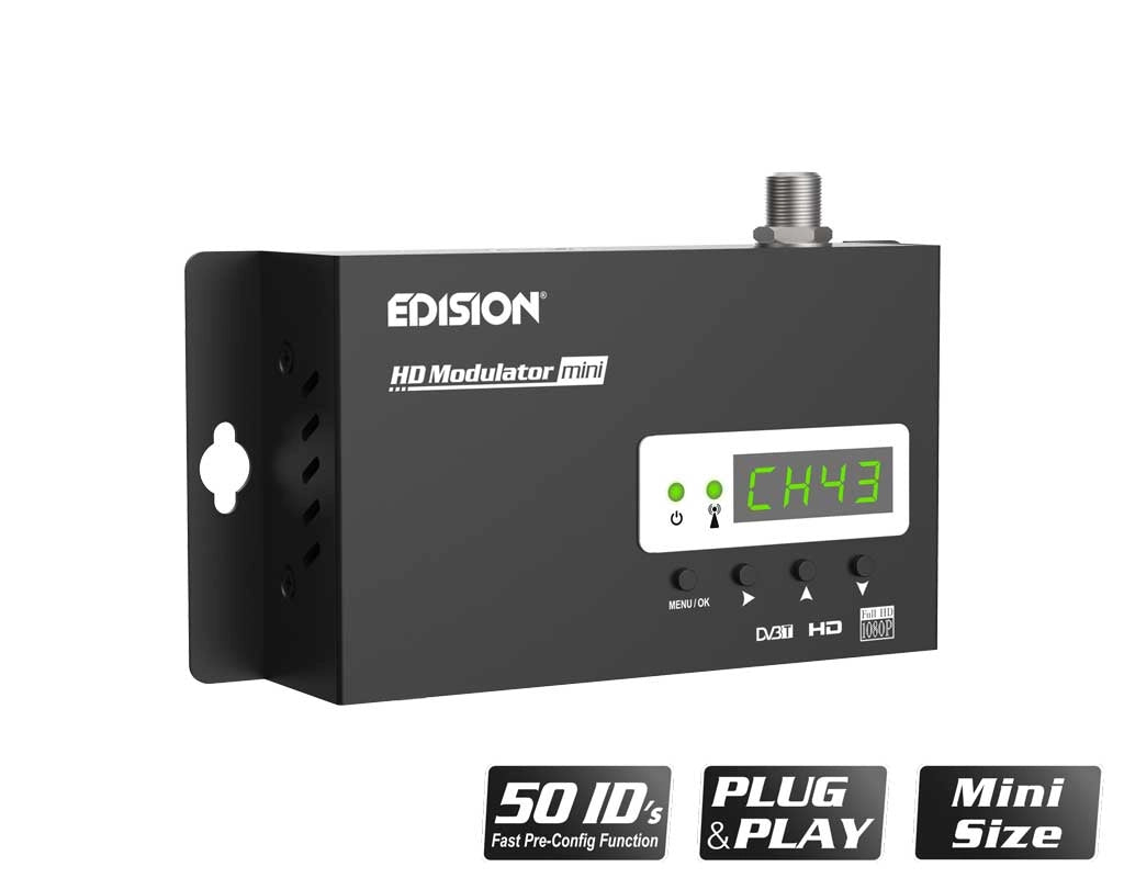 EDISION MODULATORE RF DIGITALE FULL HD HDMI DVB-T T2 NUOVO MODELLO TELECAMERE