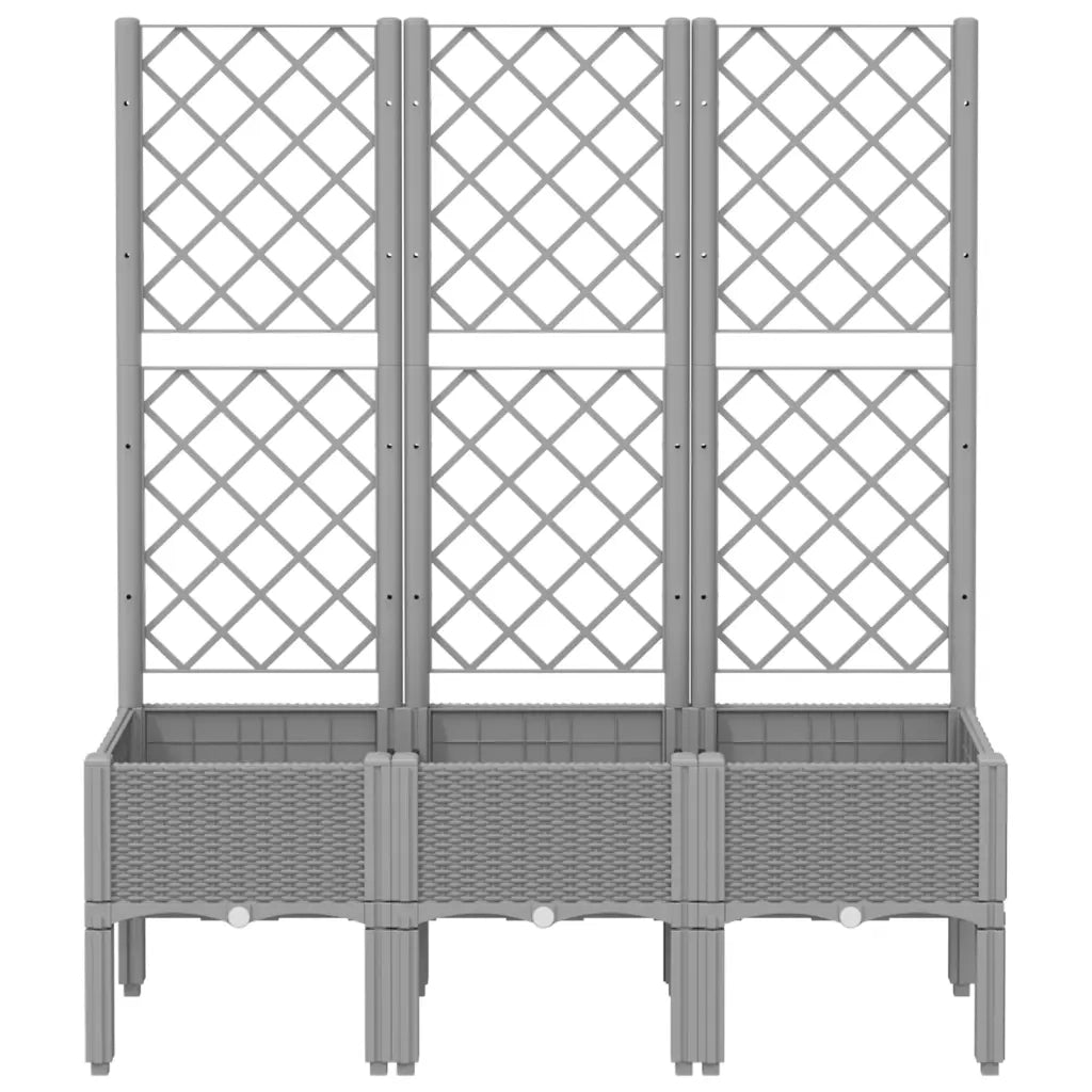 Fioriera Giardino con Traliccio Grigio Chiaro 120x40x142 cm PP