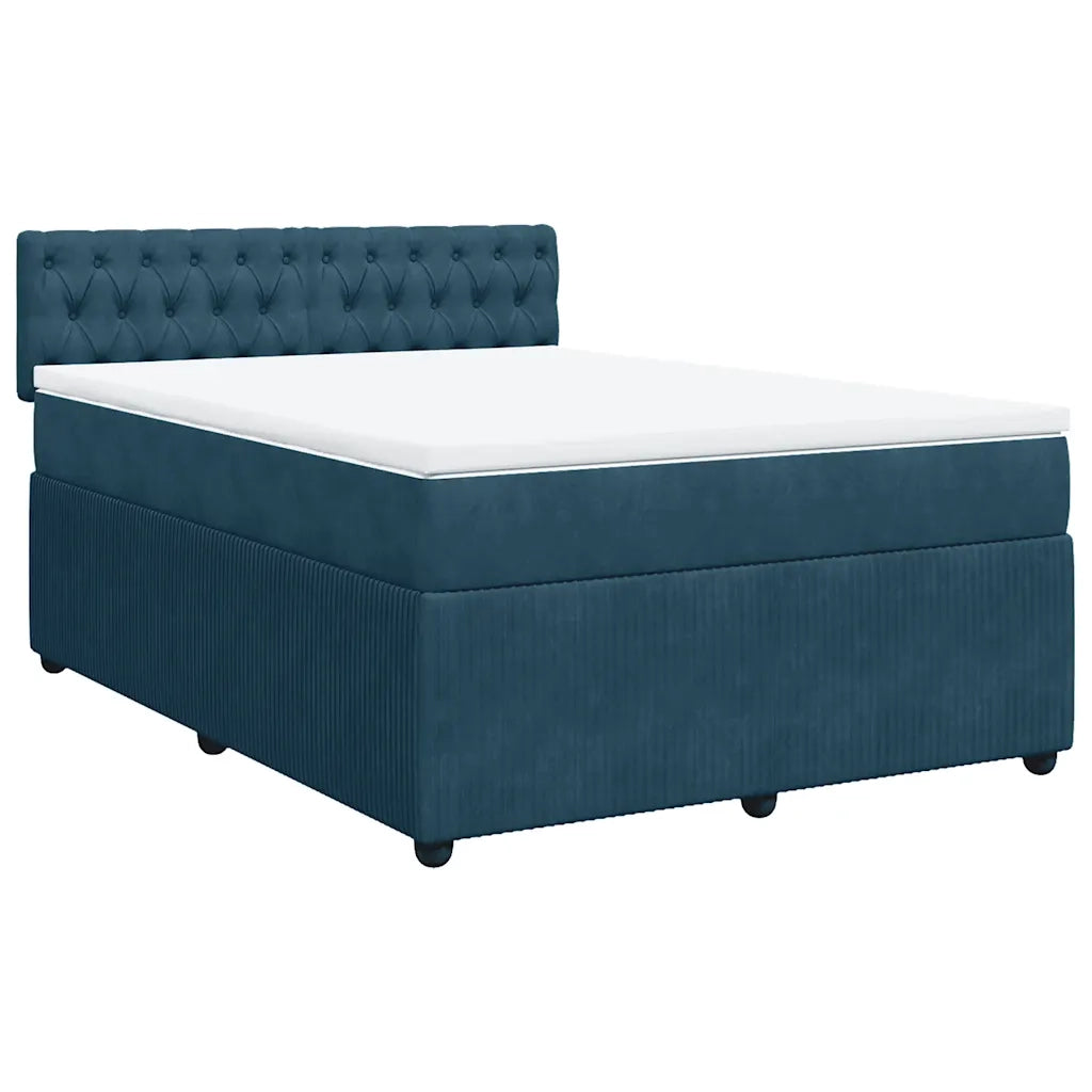 Giroletto a Molle con Materasso Blu 140x200 cm in Velluto 3287768