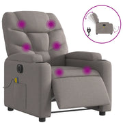 Poltrona Massaggiante | Sedia Relax Reclinabile Elettrica Tortora in Tessuto
