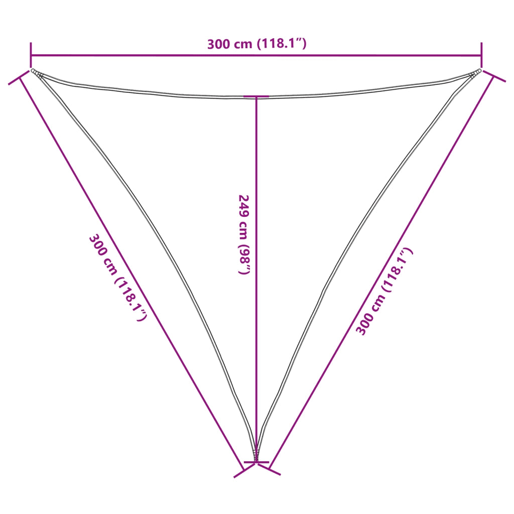 Parasole a Vela Oxford Triangolare 3x3x3 m Crema 135225