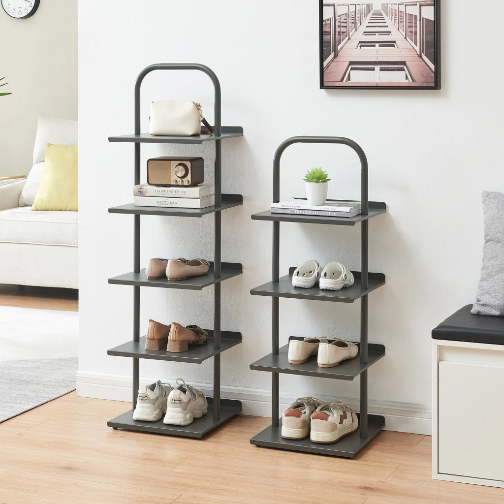 Scaffale Portascarpe Poytya Scarpiera a 5 Livelli 119 x 34 x 32 cm - Antracite [en.casa]