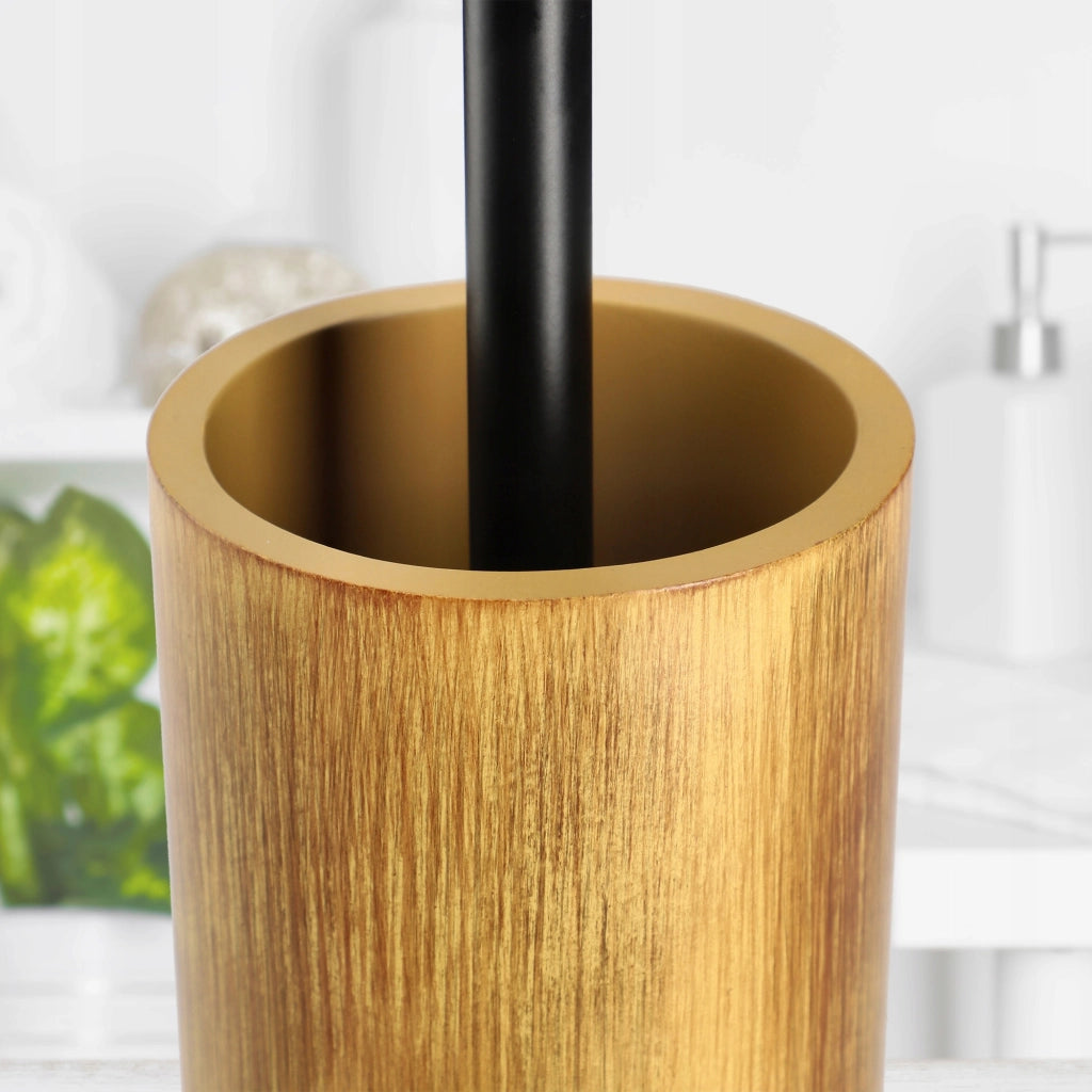 Spazzola per WC KADAX per bagno, effetto legno, marrone, autoportante
