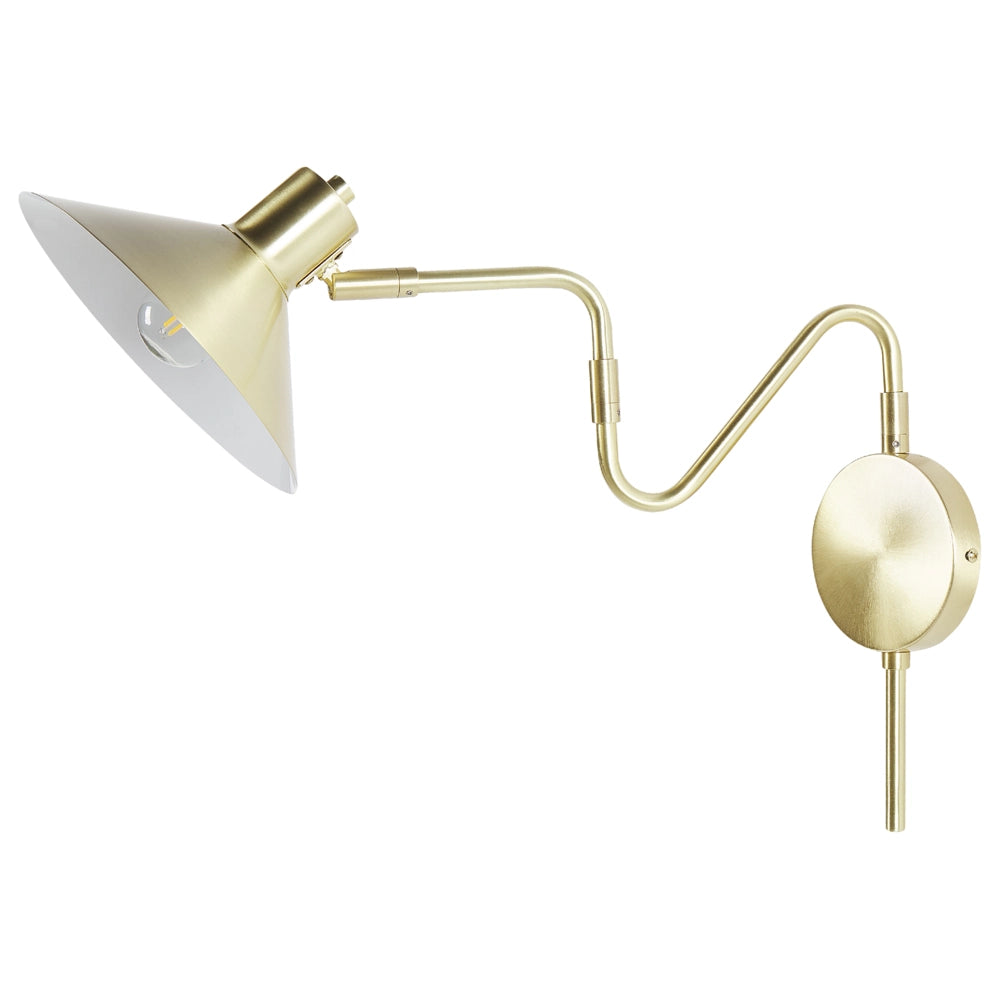 Lampada da parete con paralume in metallo oro regolabile a braccio lungo camera da letto soggiorno