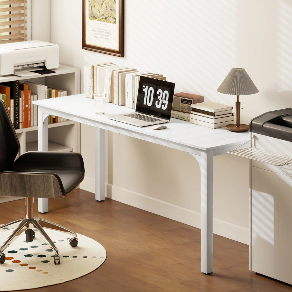 Scrivania per computer 180 cm con cassetto e ripiano ¨C zephmum ¨C bianco 180x70x75