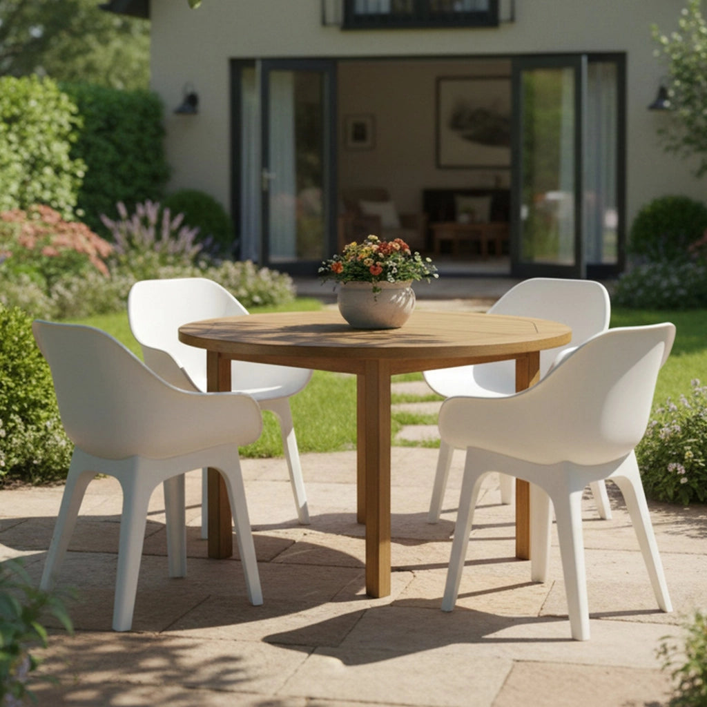 Beachfield, Sedia da Esterno 4 Sedie Made in Italy, Bianco