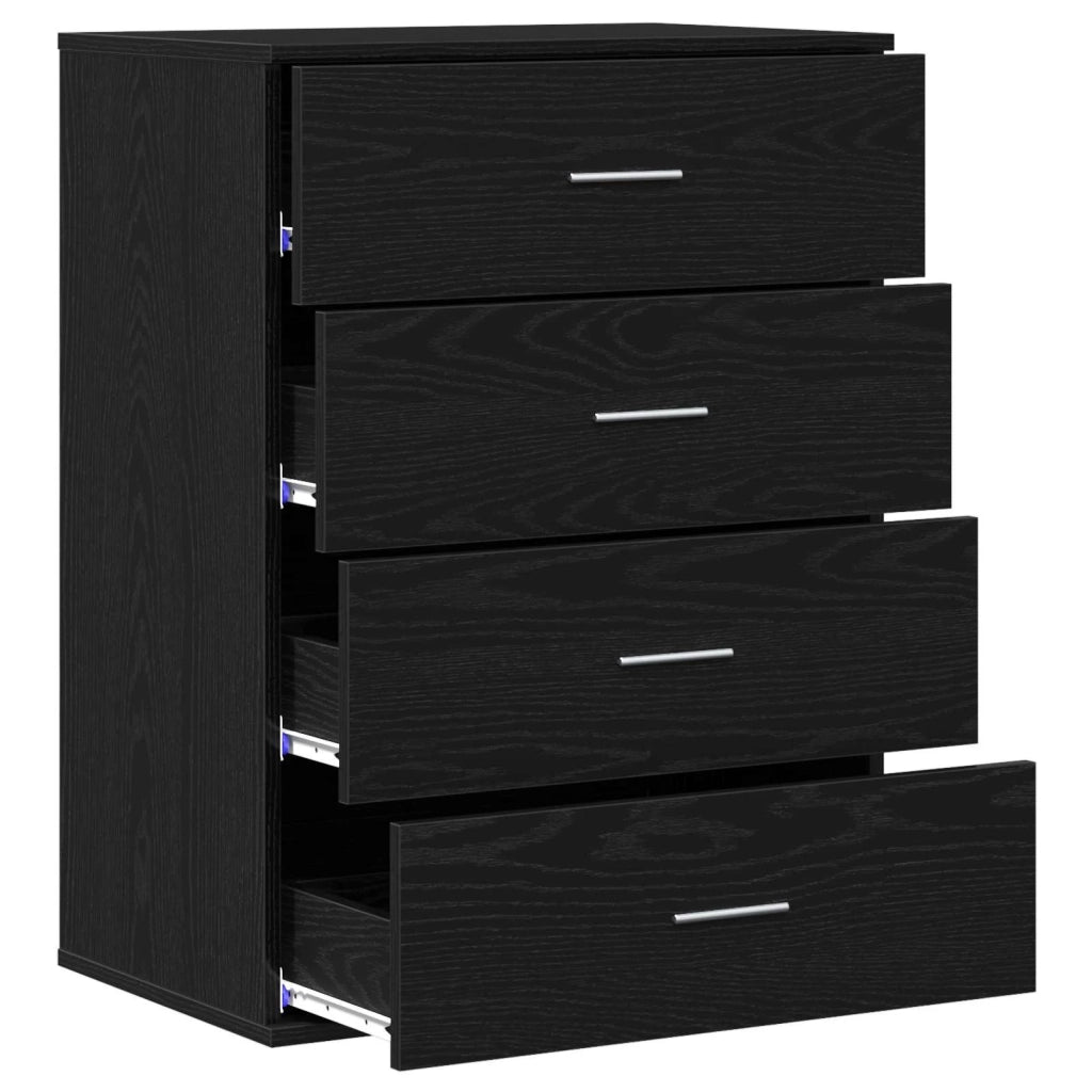 Credenza | Madia | Buffet da pranzo | Armadio da pranzo Rovere Nero 60 x 39 x 80 cm Legno multistrato