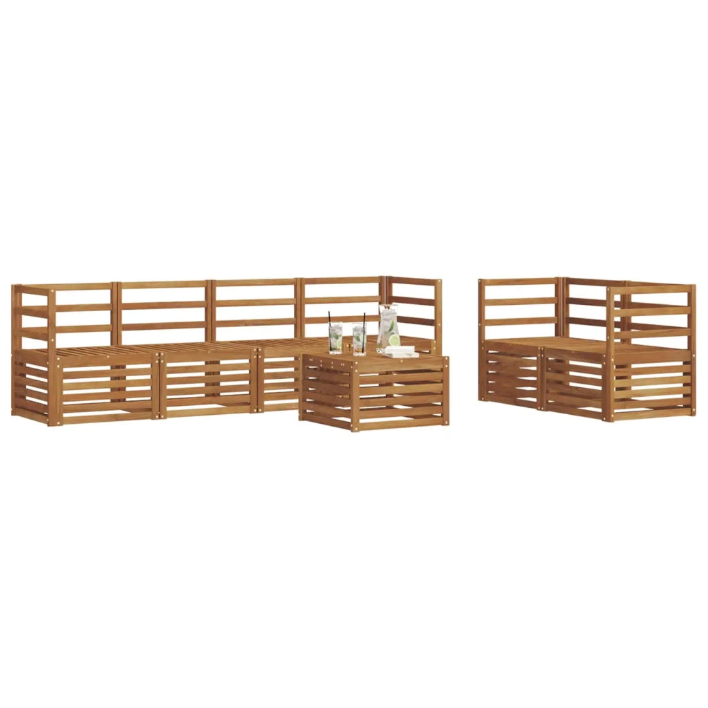 Set divani 7 pcs Naturale Legno di Acacia Massello 3374389