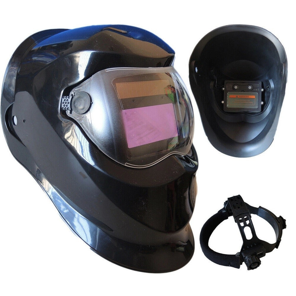 Trade Shop - Maschera Saldatura Casco Per Fabbro Protezione Cristalli Liquidi Visiera -