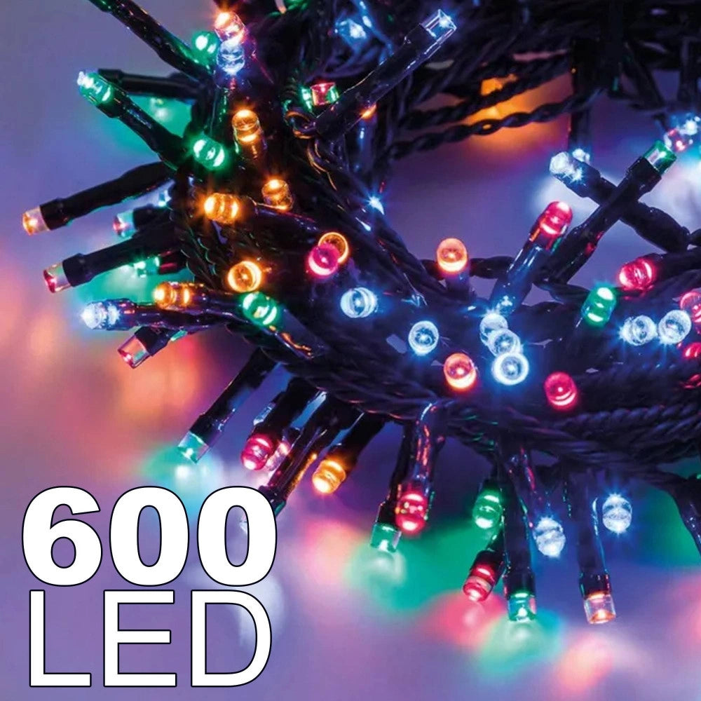 Trade Shop - Catena Luminosa 600 Luci Led Lucciole Multicolore Rgb Con Controller Uso Interno -