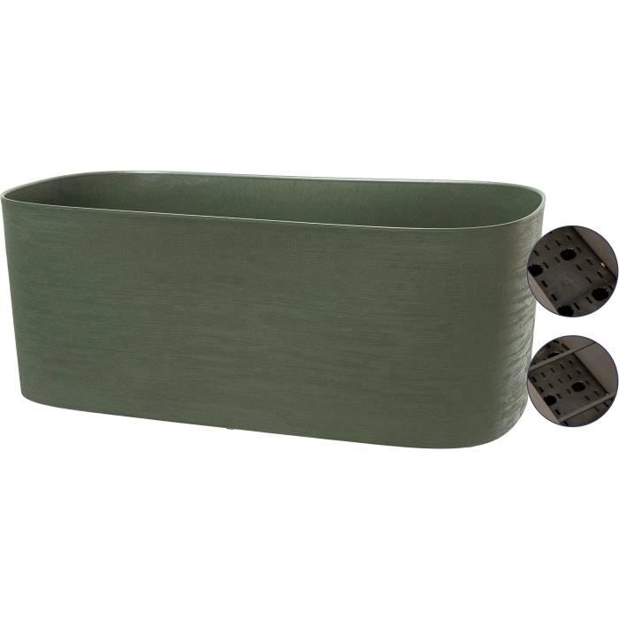 Fioriera XL con riserva d'acqua - GARDEN ID Respect - Verderame 80 x 38 cm - 100% rifiuti domestici - 100% riciclabile