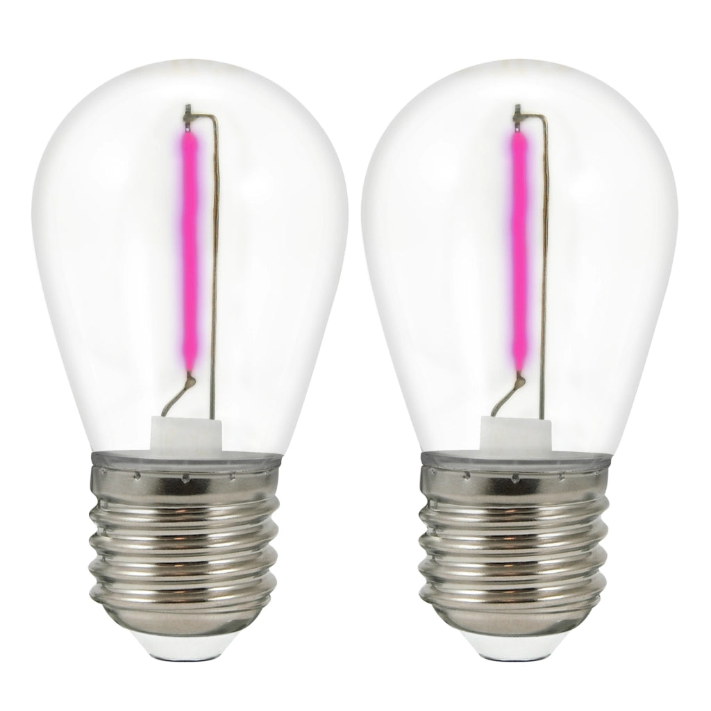 Polux 2x Lampadina LED COB Neon E27 36V rosa 2200K