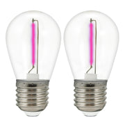 Polux 2x Lampadina LED COB Neon E27 36V rosa 2200K