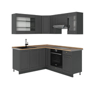Cucina angolare completa Fame-Line Oro-antracite rustico/Antracite 190 x 60 cm, PL Rovere Vicco